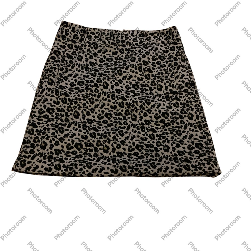 LOFT leopard Mini A-Line Skirt flaw